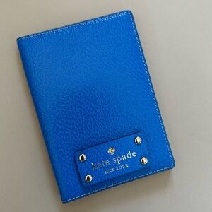 NEW! Kate Spade Blue Leather Bifold Passport Holder